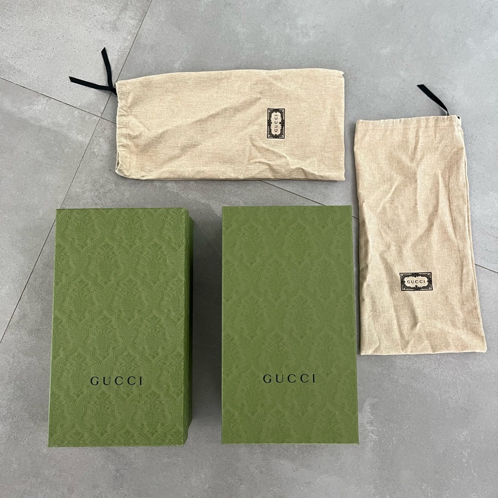 AUTHENTIC NEW Gucci Shoe Box Set of 2 Boxes and 2 Dust Bags